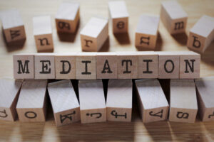 mediation written on wooden blocks